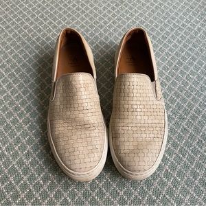 Aquatalia Slip-On Leather Weave Sneakers